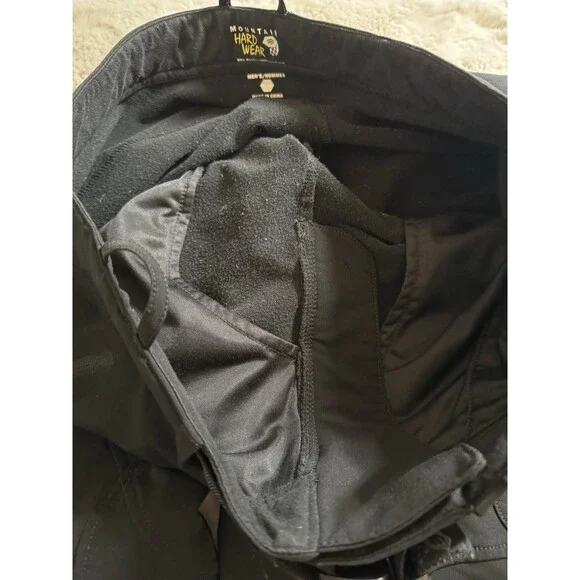 Mountain Hardwear Snow Pants Men M Black Nylon Stretch Snowboarding Ski EUC